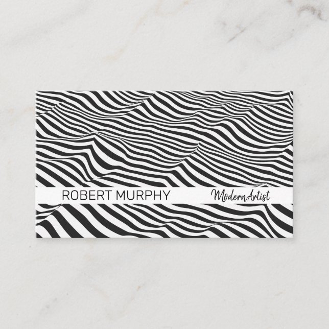 Abstrakte Kunst | Streifen Wave Visitenkarte (Vorderseite)