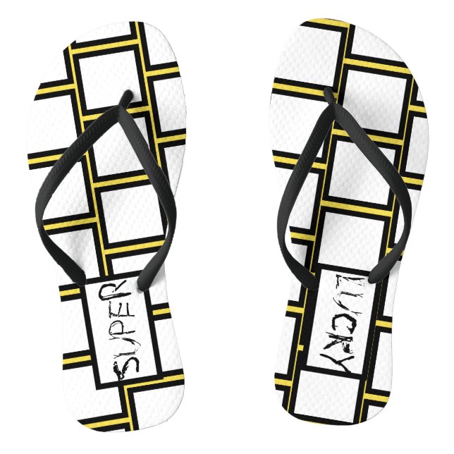 Abstrakte Kunst Super Glücks Blocks Flip Flops (Fußbett)