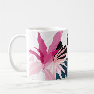 Abstrakte Kunst tropische Blätter Hintergrund. Tap Kaffeetasse