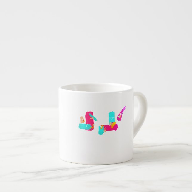 Abstrakte Kunst Türkis Espresso Kaffee Tasse Cup (Vorderseite Rechts)