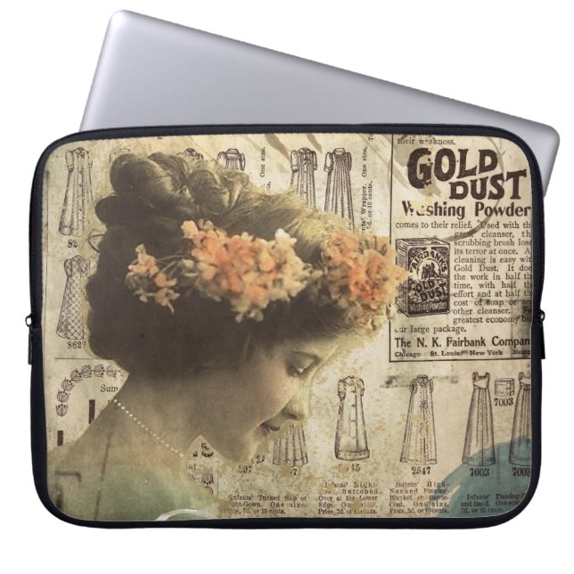 Abstrakte Kunst-Vintager Laptopschutzhülle (Vorderseite)