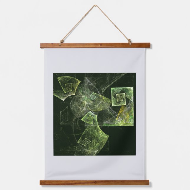 Abstrakte Kunst Wandteppich Mit Holzrahmen (Vorderseite)