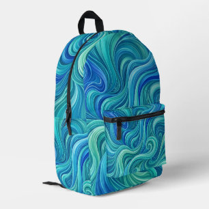 Abstrakte Kunst Wasserfall Ozean Blau Rucksack