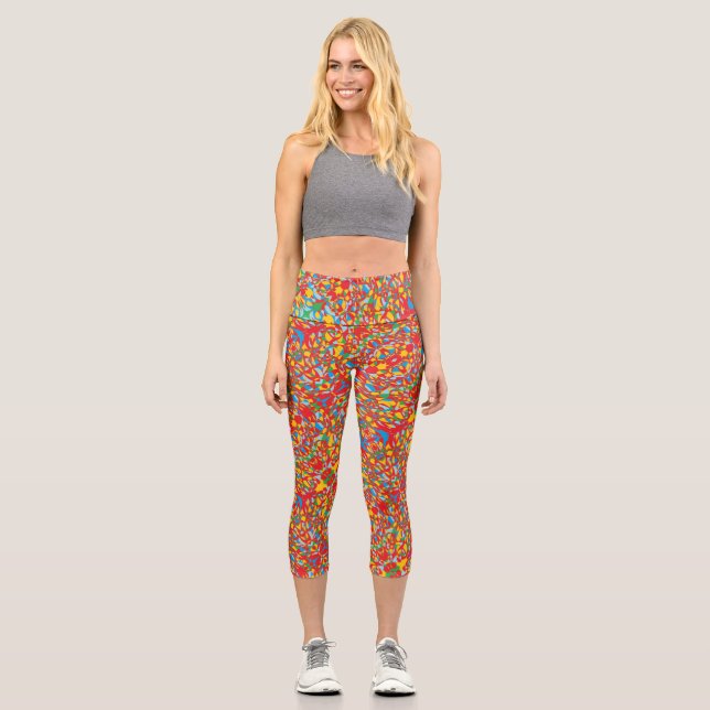 abstrakte Kunst wie Sari Capri Leggings (Vorderseite)