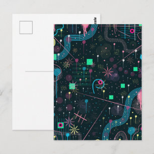 Abstrakte Kunst: Winterhimmel Postkarte