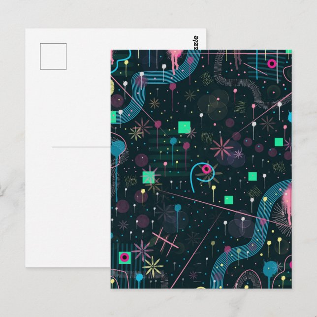 Abstrakte Kunst: Winterhimmel Postkarte (Vorne/Hinten)