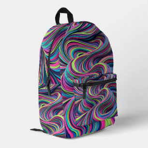 Abstrakte Kunst Wüsten-Düne Neon-Welle-Rucksack Bedruckter Rucksack