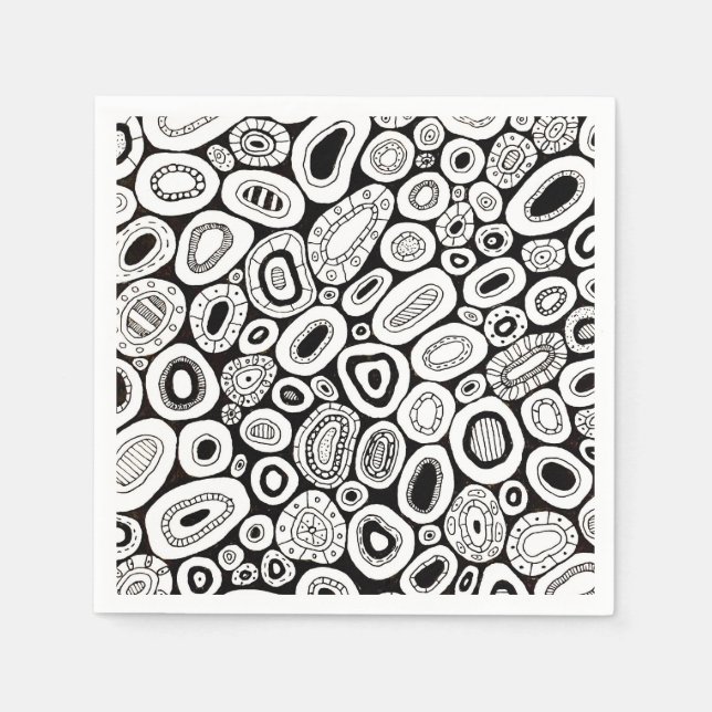 Abstrakte Kunst Zufällige Blasen Formen Serviette (Vorderseite)
