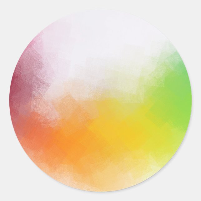 Abstrakte Kunstarbeit Farbige Blanche Vorlage Rosa Runder Aufkleber (Vorderseite)