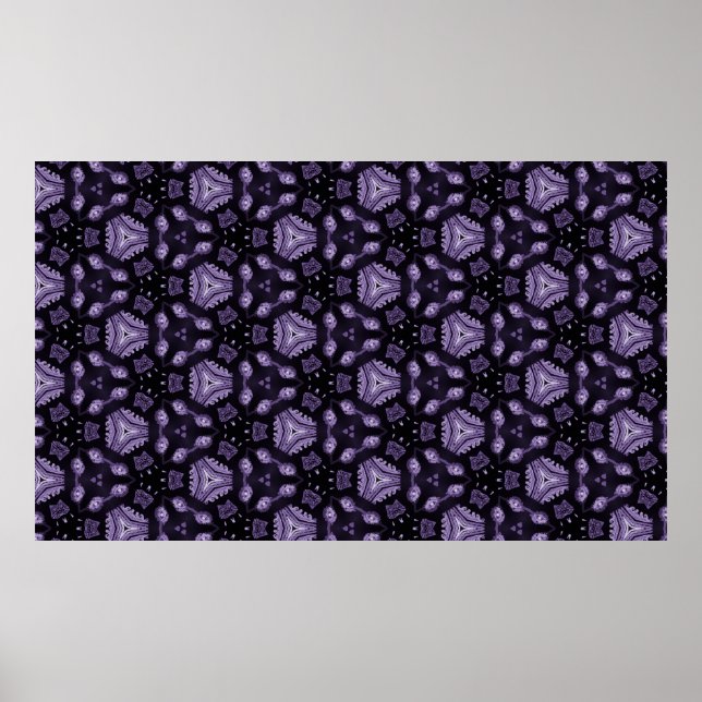 Abstrakte Kunstaugen und Rautenwassermuster Poster (Vorne)