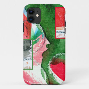 abstrakte Kunstcollage, Mischmedien und Watercolor Case-Mate iPhone Hülle