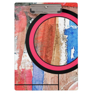 abstrakte Kunstcollage, Mischmedien und Watercolor Klemmbrett