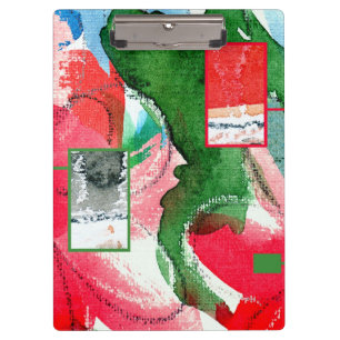 abstrakte Kunstcollage, Mischmedien und Watercolor Klemmbrett
