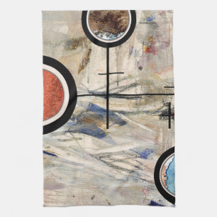 abstrakte Kunstcollage, Mischmedien und Watercolor Küchentuch