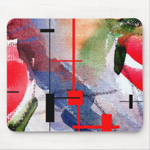 abstrakte Kunstcollage, Mischmedien und Watercolor Mousepad