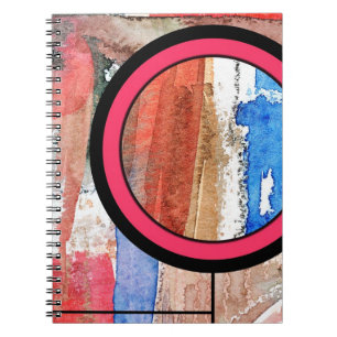 abstrakte Kunstcollage, Mischmedien und Watercolor Notizblock