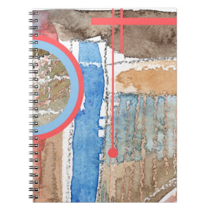 abstrakte Kunstcollage, Mischmedien und Watercolor Notizblock