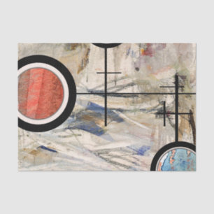 abstrakte Kunstcollage, Mischmedien und Watercolor Seidenpapier