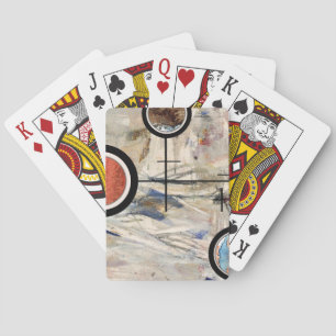 abstrakte Kunstcollage, Mischmedien und Watercolor Spielkarten