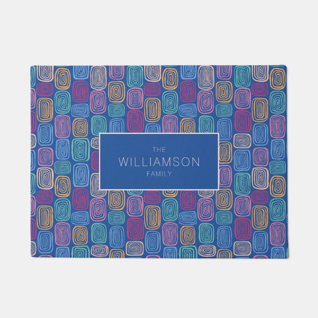 Abstrakte Kunstdoodle Fußmatte (Vorderseite)