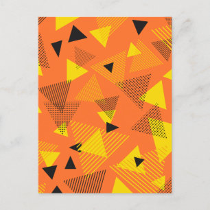 Abstrakte Kunstdreiecke Orange Gelb Schwarz Postkarte