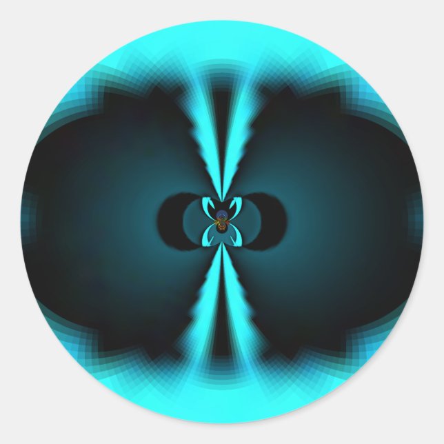 Abstrakte Kunstdrucke aus Cycland und Schwarz Runder Aufkleber (Vorderseite)