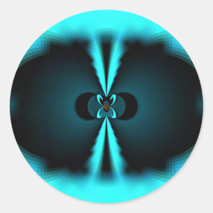 Abstrakte Kunstdrucke aus Cycland und Schwarz Runder Aufkleber