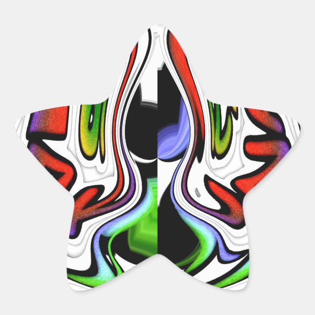 Abstrakte Kunstdruckkunst Stern-Aufkleber (Vorderseite)