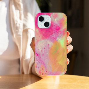 Abstrakte Kunstfarbe Rosa Gelb Lila Case-Mate iPhone Hülle
