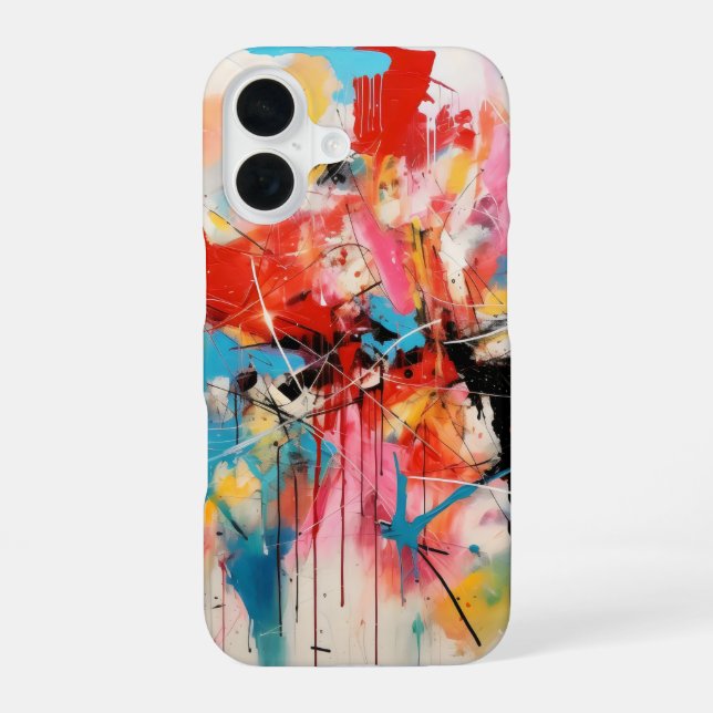 Abstrakte Kunstfarben iPhone 16 Hülle (Rückseite)
