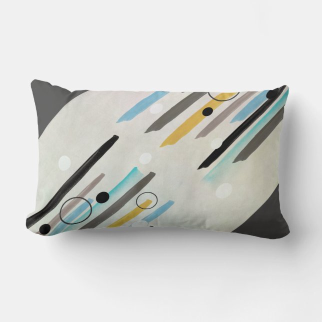 abstrakte Kunstfarben, Streifen und Kreise, weiche Lendenkissen (Vorderseite)