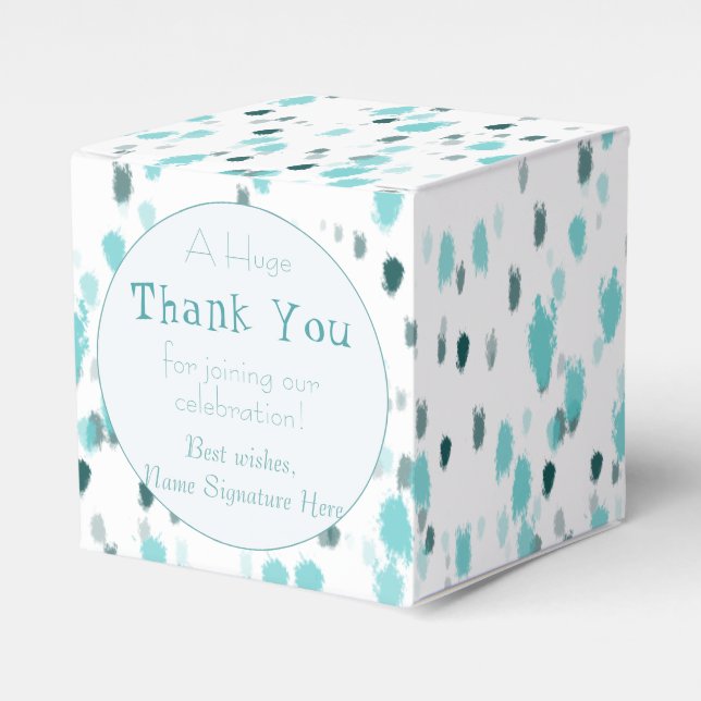 Abstrakte Kunstgalerie in farbengrünem Blau Geschenkschachtel (Vorderseite)