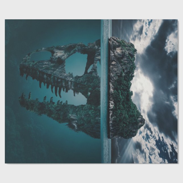 Abstrakte Kunstinsel Geschenkpapier (Flach)