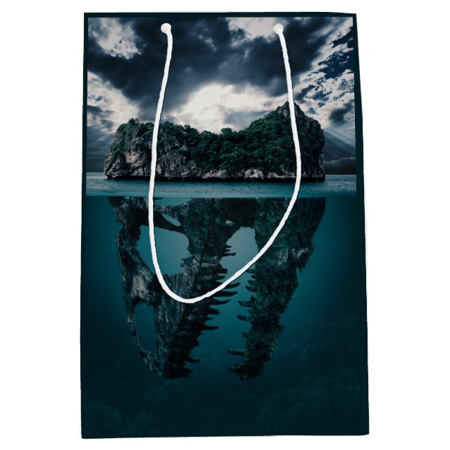 Abstrakte Kunstinsel Mittlere Geschenktüte (Vorderseite)