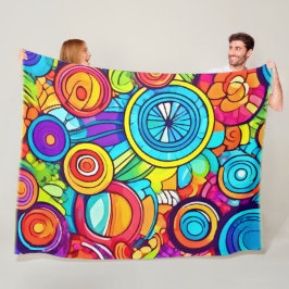 Abstrakte Kunstkreise Fleecedecke