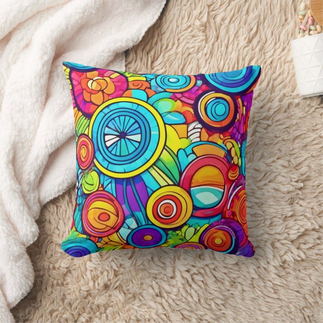 Abstrakte Kunstkreise Kissen (Decke)