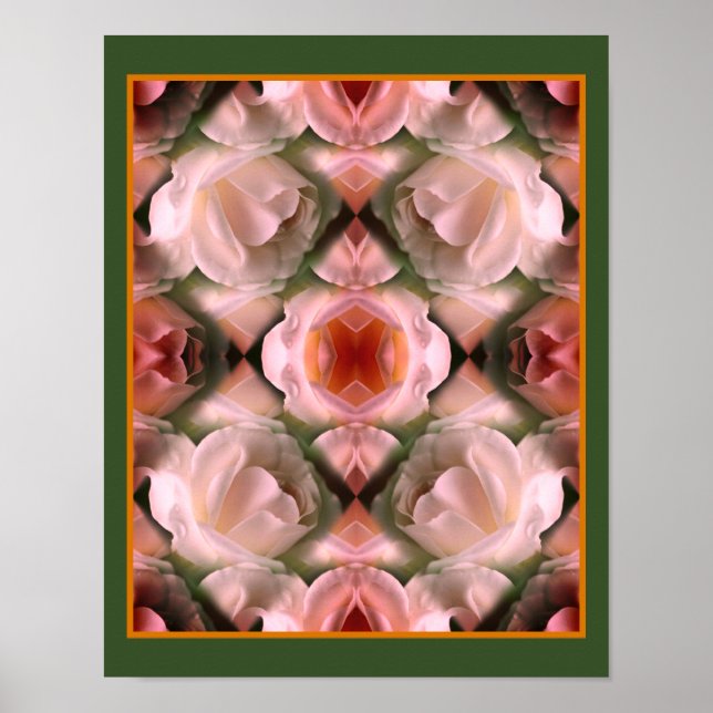 Abstrakte Kunstkunst von White Rose Poster (Vorne)