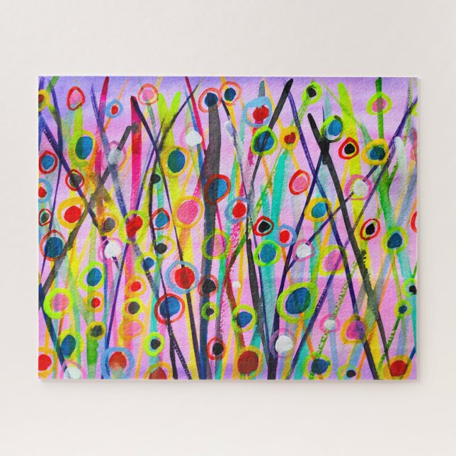 abstrakte Kunstlandschaft mit Aquarellfarben Puzzle (Horizontal)