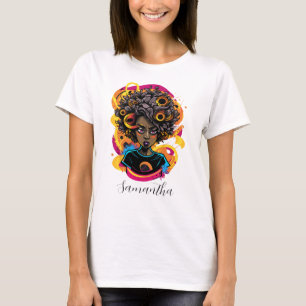 Abstrakte Künstlerin Afro T-Shirt