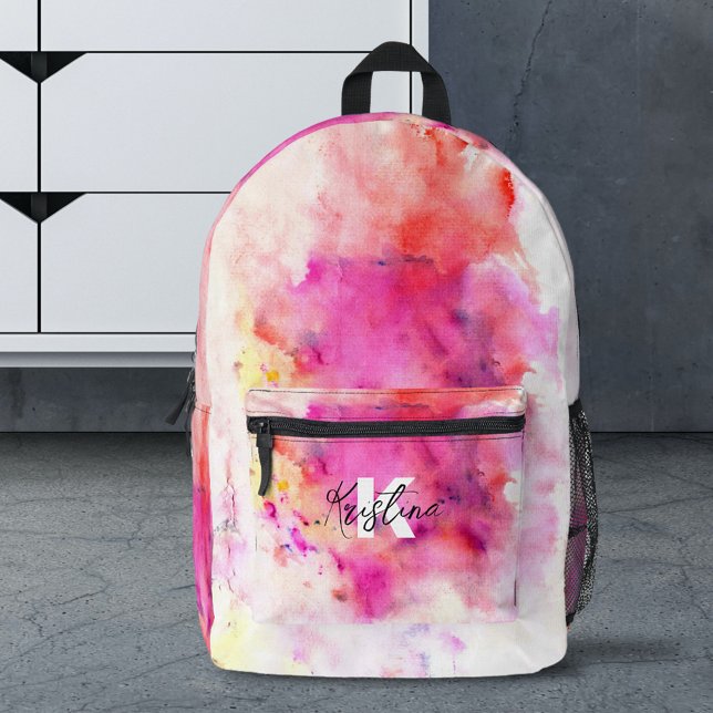 Abstrakte künstlerische Aquarellfarben Vivifarben Bedruckter Rucksack (Von Creator hochgeladen)