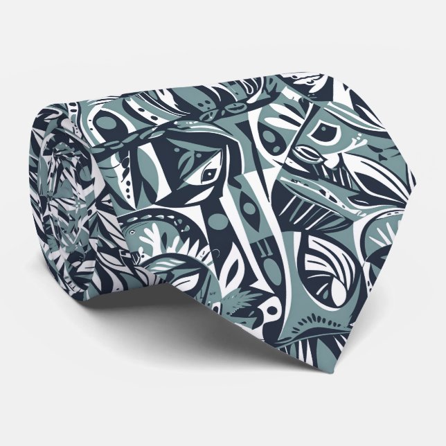 Abstrakte künstlerische Boho-whimsical geometrisch Krawatte (Gerollt)
