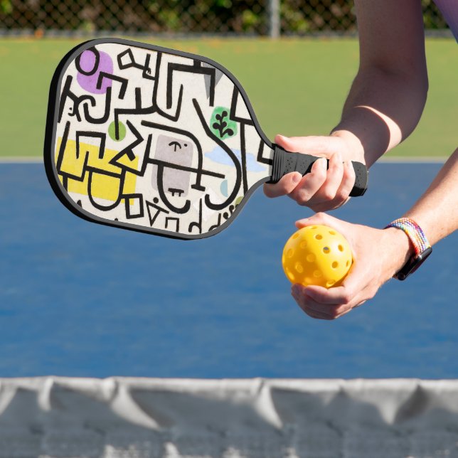 Abstrakte künstlerische Fusion: Das kubistische Wu Pickleball Schläger (InSitu)