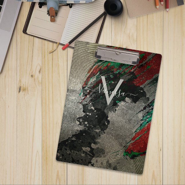 Abstrakte künstlerische Glam-Imitate Gold Glittery Klemmbrett (Von Creator hochgeladen)