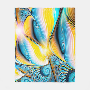 Abstrakte künstlerische goldene und blaue moderne  fleecedecke
