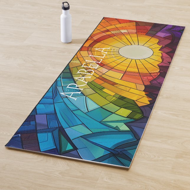 Abstrakte künstlerische Sunshine Yoga Mat Yogamatte (Beispiel)
