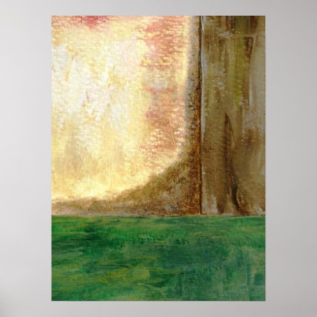 Abstrakte Kunstmalerei Bäume Wald Grüne Erde Poster (Vorne)