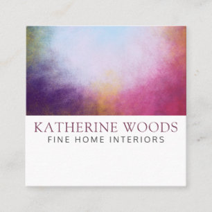 Abstrakte Kunstmalerei Interieur Designer Red Viol Quadratische Visitenkarte