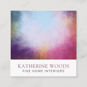 Abstrakte Kunstmalerei Interieur Designer Red Viol Quadratische Visitenkarte
