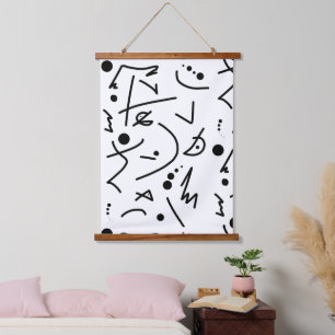 Abstrakte Kunstmalerei Wandteppich Mit Holzrahmen