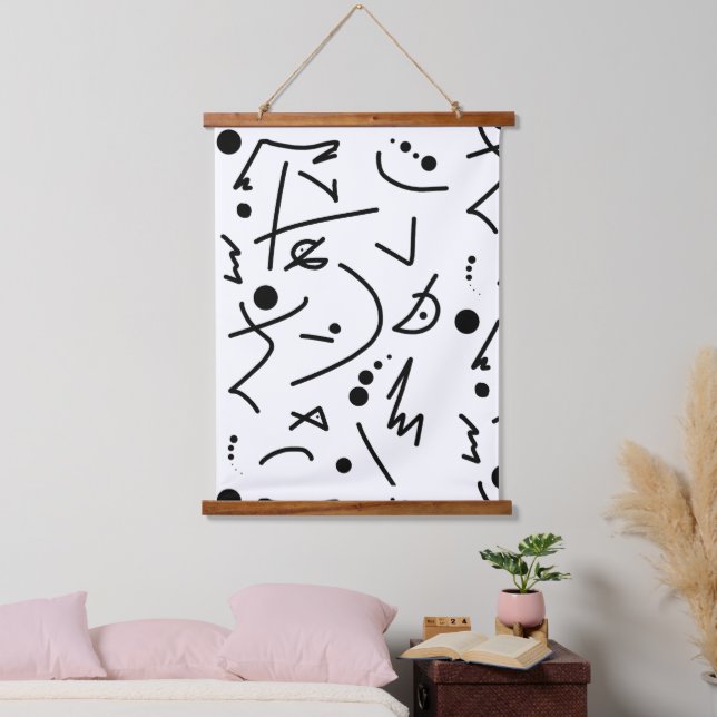 Abstrakte Kunstmalerei Wandteppich Mit Holzrahmen (Schlafzimmer)